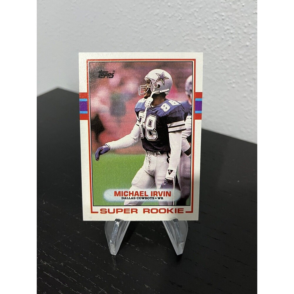 1989 Topps Michael Irvin Super Rookie RC #383 Dallas Cowboys Football Star
